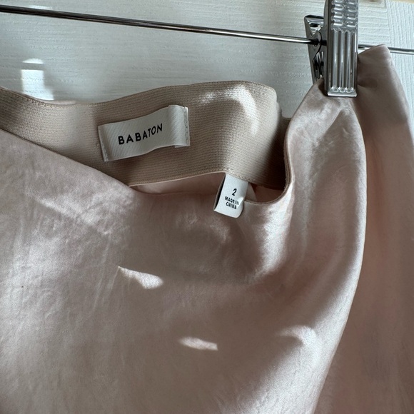 Aritzia Midi Satin Slip Dress in Pearly Pink White - Picture 6 of 10